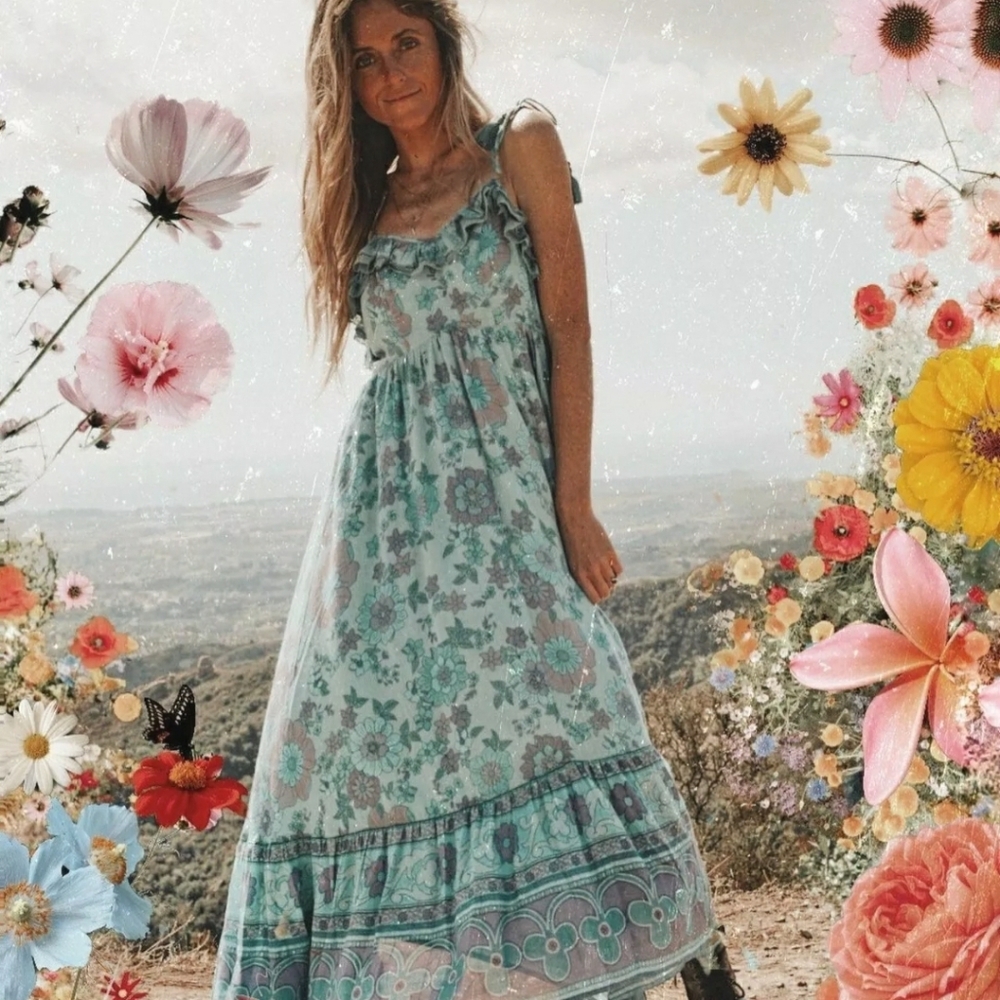 NWOT SPELL & THE GYPSY BETWEEN SEA AND SKY BUTTERCUP SUNDRESS M 💙